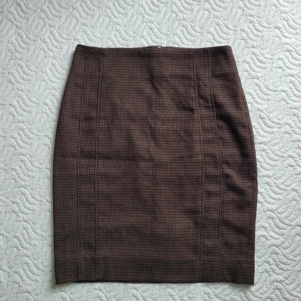 Le Chateau brown plaid pencil skirt size 0